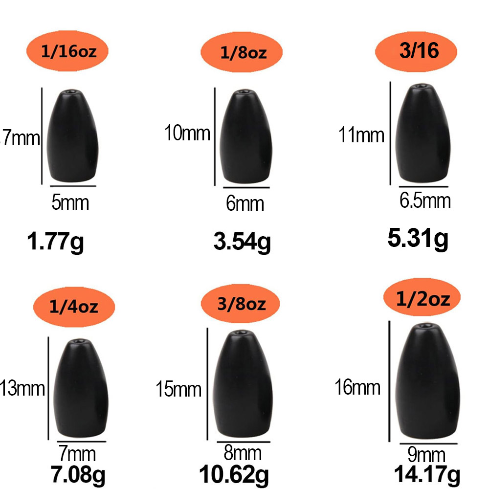 Tungsten Steel Fishing Weights - Tungsten Sinkers recension och pris